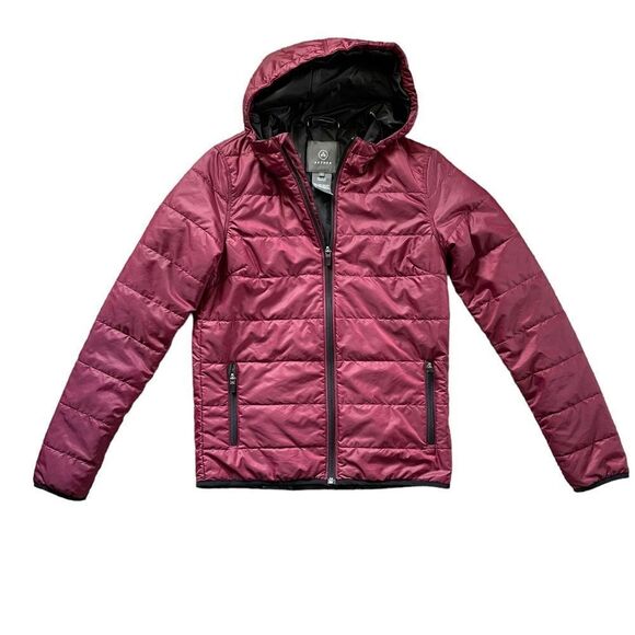 AETHER Puffer Jacket Maroon Size 1 small - Picture 1 of 6